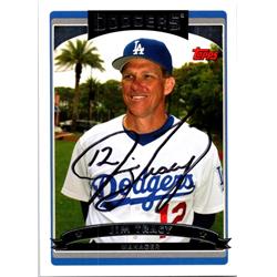 724698 Jim Tracy Autographed Los Angeles Dodgers, SC 2006 Topps No.279 Baseball Card
