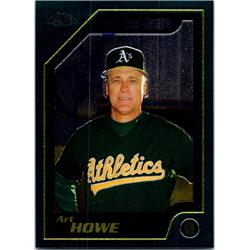 724700 Art Howe Autographed Oakland Athletics, SC 2001 Topps Chrome No.266 Baseball Card