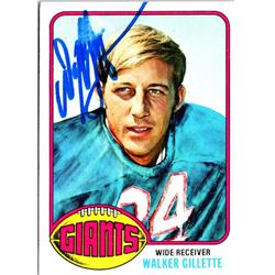 701455 Walker Gillette Autographed Seattle Seahawks, SC 1976 Topps No.214 Football Card