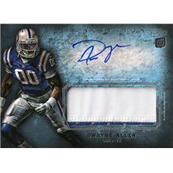 701636 Dwayne Allen Autographed Player Worn Jersey Patch Indianapolis Colts 2012 Topps Inception Rookie No.AJPDA Version 2 Football Card