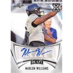 701642 Marlon Williams Autographed Ucf Knights 2021 Leaf Draft Rookie RC No.BAMW2 Football Card