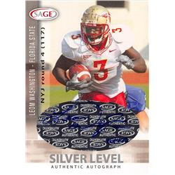 701669 Leon Washington Autographed Florida State Seminoles 2006 Sage Silver Level Rookie No.A50 Football Card