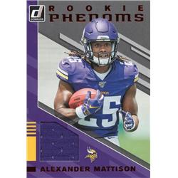 701711 Alexander Mattison Player Worn Jersey Patch Minnesota Vikings 2019 Donruss Rookie Phenoms No.RPJ31 Football Card