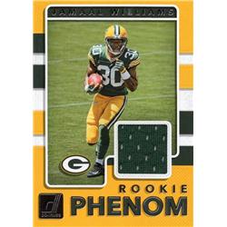 701726 Jamaal Williams Player Worn Jersey Patch Green Bay Packers 2017 Donruss Rookie Phenom No.37 Football Card
