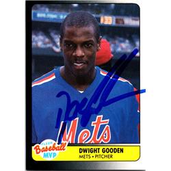 Autographed 1985 Topps New York Mets Dwight Doc Gooden rookie card