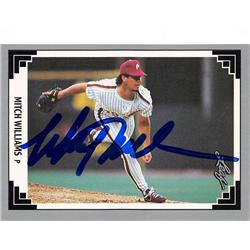 702010 Mitch Williams Autographed Philadelphia Phillies 1991 Leaf No.420 Baseball Card