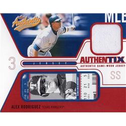 702124 Alex Rodriguez Player Worn Jersey Patch Texas Rangers 2004 Fleer Authentix No.JAAR Baseball Card