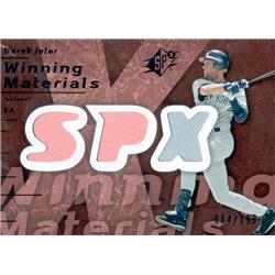 702633 Derek Jeter Player Worn Jersey Patch New York Yankees 2007 Upper Deck Winning Materials No.WMDJ2 LE 64-199 Baseball Card