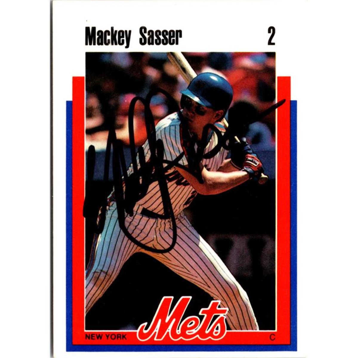 702903 Mackey Sasser Signed New York Mets 1989 Kahns No.2 Baseball Card