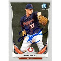 702924 Ryan Eades Signed Minnesota Twins, JZ 2014 Bowman Chrome No.BCP8 Baseball Card