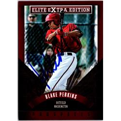 702960 Blake Perkins Signed Washington Nationals, JZ 2015 Panini Elite Extra Prospects Rookie No.70 Baseball Card