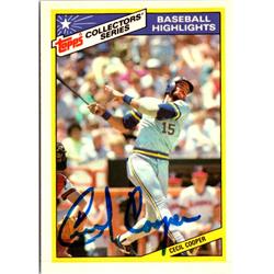703019 Cecil Cooper Signed Milwaukee Brewers, JZ 1987 Topps Highlights No.2 Baseball Card