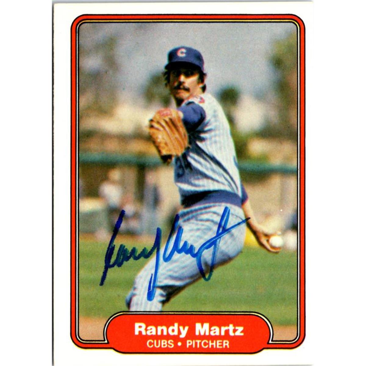 703021 Randy Martz Signed Chicago Cubs, JZ 1982 Fleer No.600 Baseball Card