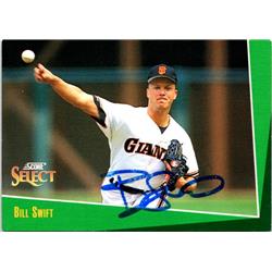703038 Bill Swift Signed San Francisco Giants, JZ 1992 Score Select No.51 Baseball Card