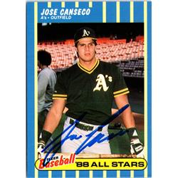 703152 Jose Canseco Signed Oakland Athletics 1988 Fleer All Stars No.5 Baseball Card -  Autograph Warehouse