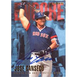 703200 Jose Canseco Signed Boston Red Sox 1996 Fleer Encore No.U216 Baseball Card