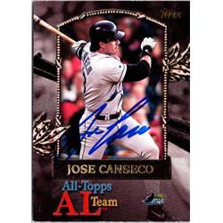 703226 Jose Canseco Signed Tampa Bay Devil Rays 2000 Topps Team No.AT20 Baseball Card