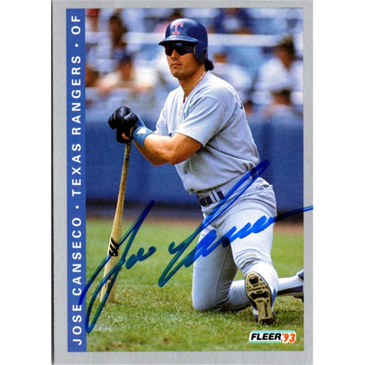 703242 Jose Canseco Signed Texas Rangers 1993 Fleer No.319 Baseball Card