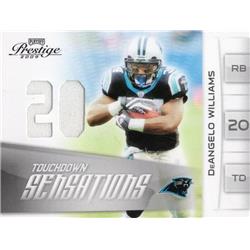 703415 Deangelo Williams Player Worn Jersey Patch Carolina Panthers 2009 Playoff Prestige Touchdown Sensations No.4 LE 100-100 Football Card