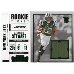 703426 Ardarius Stewart Player Worn Jersey Patch New York Jets 2017 Panini Contenders Rookie Ticket No.SW36 Football Card