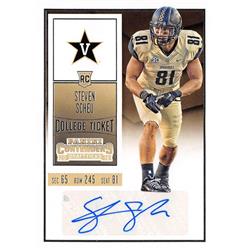 703466 Steven Scheu Signed Vanderbilt Commodores 2016 Panini Contenders Rookie Ticket No.196 Football Card