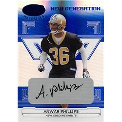 703474 Anwar Phillips Signed New Orleans Saints 2006 Leaf Certified New Generation Rookie Refractor No.162 LE 75-100 Football Card