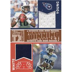 703606 Vince Young & Lendale White Player Worn Jersey Patch Tennessee Titans 2007 Topps Exclusive No.FWDJYW LE 44-49 Football Card
