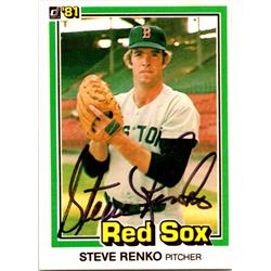689817 Steve Renko Autographed Boston Red Sox, JZ 1981 Donruss No.337 Baseball Card