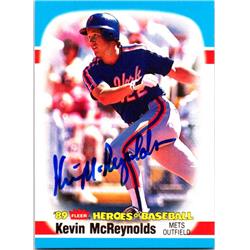 689886 Kevin Mcreynolds Autographed New York Mets 1989 Fleer Heroes No.29 Baseball Card