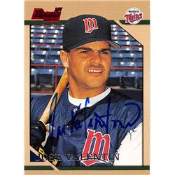 689897 Javier Valentin Autographed Minnesota Twins, FT 1996 Bowman No.311 Baseball Card