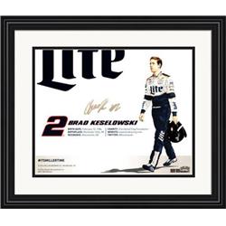 700017 8 x 10 in. Brad Keselowski Autographed Auto Racing No.SC1 Matted & Framed Photo