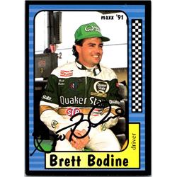 700116 Brett Bodine Autographed Auto Racing, NASCAR & SC 1991 Maxx No.26 Trading Card