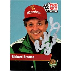 700145 Richard Broome Autographed Auto Racing, NASCAR & SC 1991 Pro Set No.52 Trading Card