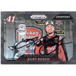700224 Kurt Busch Autographed NASCAR Driver, Auto Racing & SC 2016 Panini Prizm No.68 Trading Card