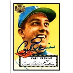 700264 Carl Erskine Autographed Brooklyn Dodgers, SC 2001 Topps Archives No.250 Baseball Card -  Autograph Warehouse