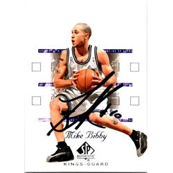 700297 Mike Bibby Autographed Sacramento Kings, SC 2002 Upper Deck No.74 Basketball Card