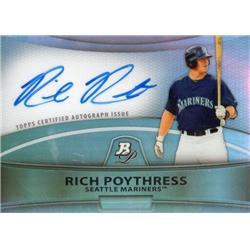 700561 Rich Poythress Autographed Seattle Mariners 2010 Bowman Platinum Refractor No.BPARP Baseball Card