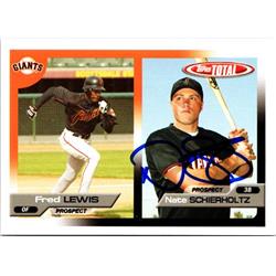 700583 Nate Schierholtz Autographed San Francisco Giants 2005 Topps Total No.704 Baseball Card