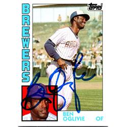 700708 Ben Oglive Autographed Milwaukee Brewers, JZ 1984 Topps No.190 Baseball Card -  Autograph Warehouse
