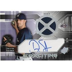 700710 Dennis Sarfate Autographed Player Worn Jersey Patch Milwaukee Brewers 2004 Upper Deck Rookie No.173 Baseball Card