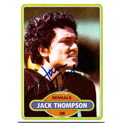 700985 Jack Thompson Autographed Cincinnati Bengals, SC 1984 Topps No.122 Football Card