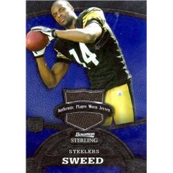 701049 Limas Sweed Player Worn Jersey Patch Pittsburgh Steelers 2008 Bowman Sterling Rookie No.170 LE 289-399 Football Card