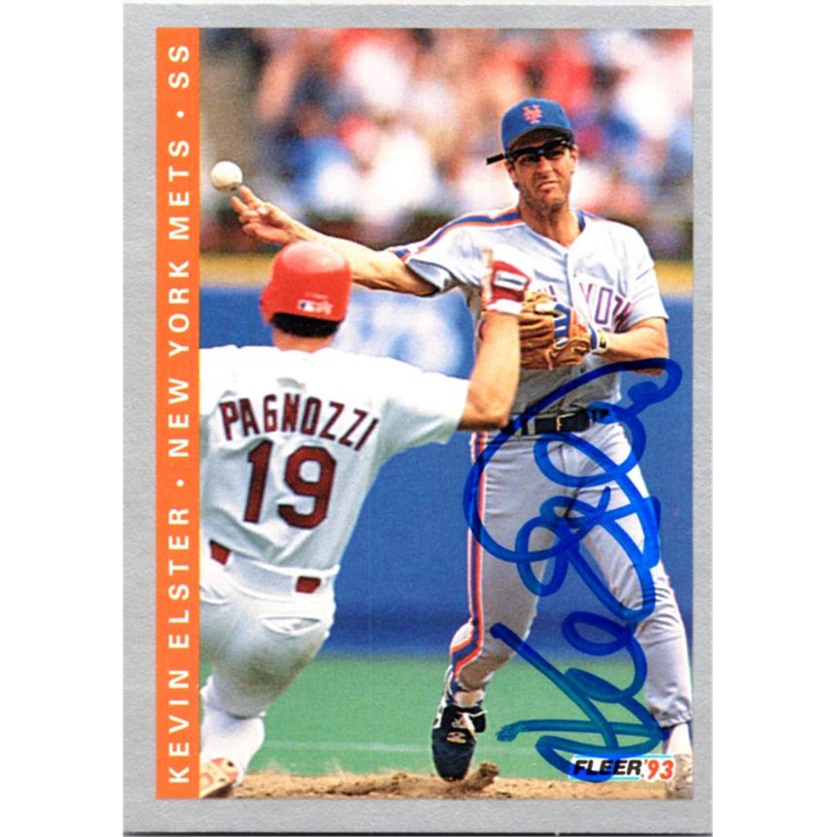 124518 Kevin Elster Autographed New York Mets 1993 Fleer No.469 Baseball Card