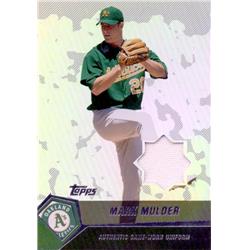 687771 Mark Mulder Player Worn Jersey Patch Oakland Athletics 2004 Topps Refractor No.MM Baseball Card