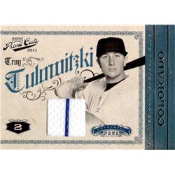 687781 Troy Tulowitzki Player Worn Jersey Patch Colorado Rockies 2012 Panini Playoff Prime Cuts No.49 LE 139-199 Baseball Card