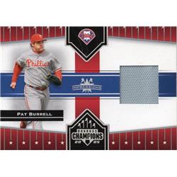 687786 Pat Burrell Player Worn Jersey Patch Philadelphia Phillies 2005 Donruss Champions Impressions No.121 Baseball Card