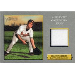 687872 Brian Roberts Player Worn Jersey Patch Baltimore Orioles 2006 Topps Turkey Red No.TRRBR Baseball Card