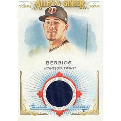 687901 Jose Berrios Player Worn Jersey Patch Minnesota Twins 2020 Topps Topps Allen & Ginter No.FSRBJB Baseball Card
