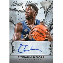 688053 Etwaun Moore Autographed Orlando Magic 2014 Panini Titanium New Wave No.48 Basketball Card