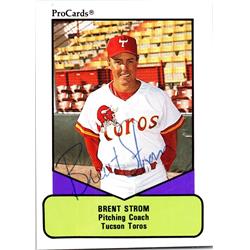 688376 Brent Strom Autographed Tucson Toros 1990 Procards No.210 Ballpoint Baseball Card